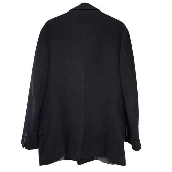 BOSCO UOMO Charcoal Wool Pointed Collar Classic Pea Car Black man’s Coat sz 42 - Picture 2 of 7